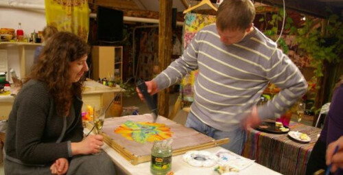 Zīda un tekstila apgleznošanas kurss Terēzes Zaķes studijā (1 pers., 3h, Rīga) #1