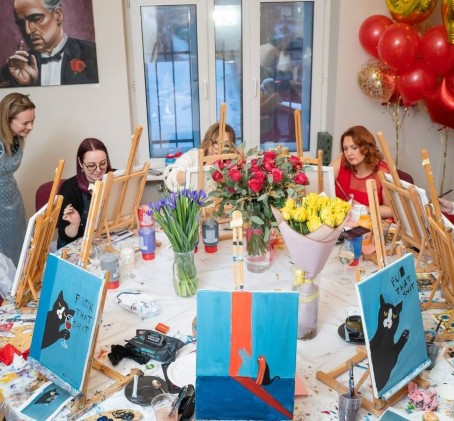 Gleznošanas meistarklase diviem Art&Wine studijā Rīgā