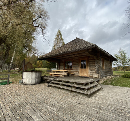 Ночь в "Mārcienas muiža" с баней и купелью на берегу озера (2 перс.)
