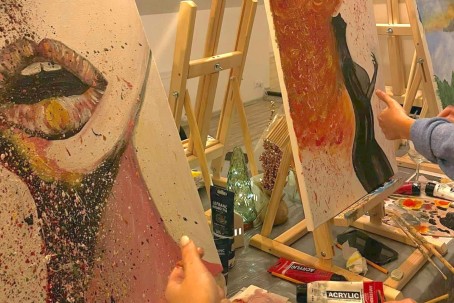 Wine and art – mākslas meistarklase diviem FELLINE studijā 