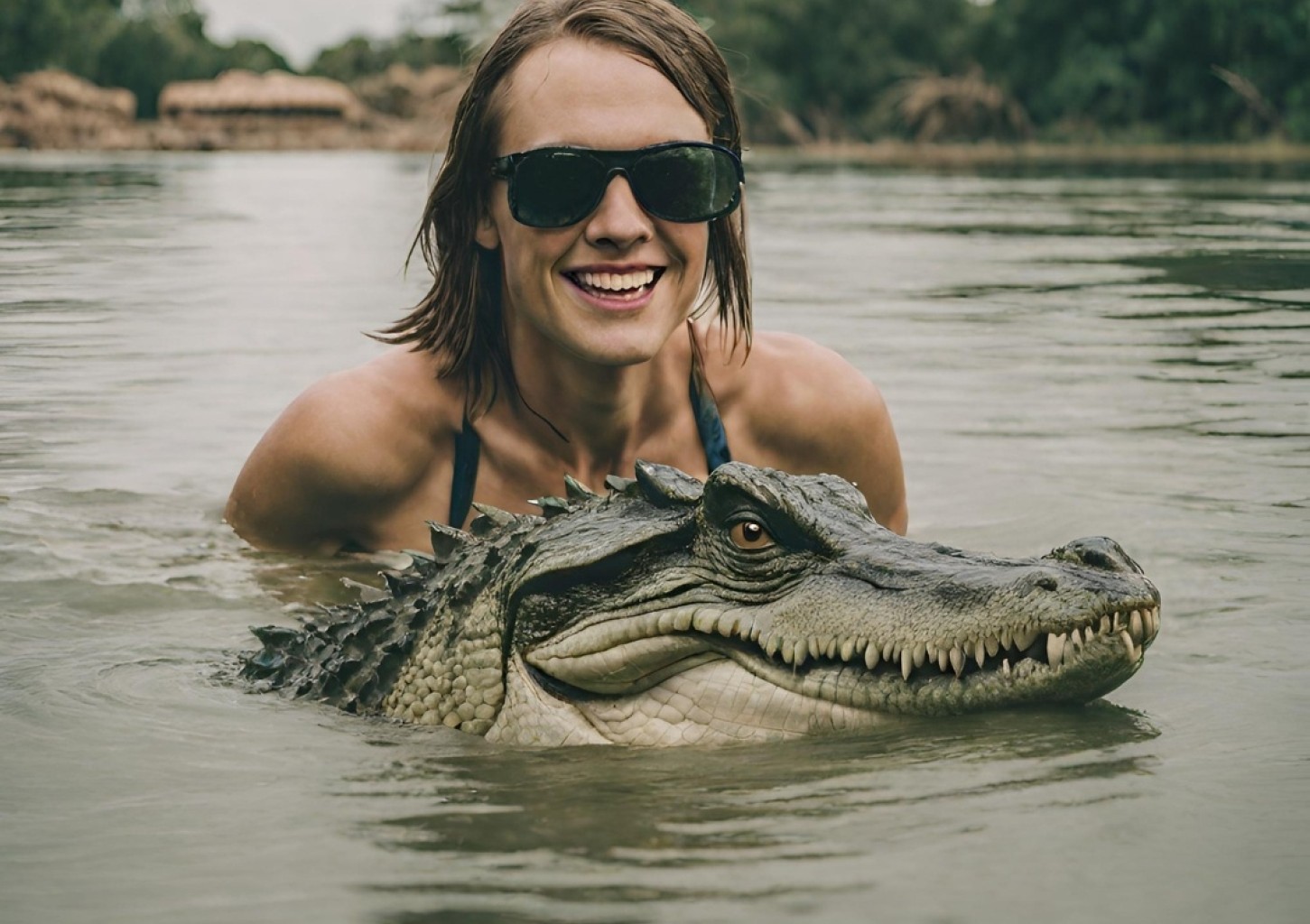 Экстремальное плавание с крокодилами для двоих