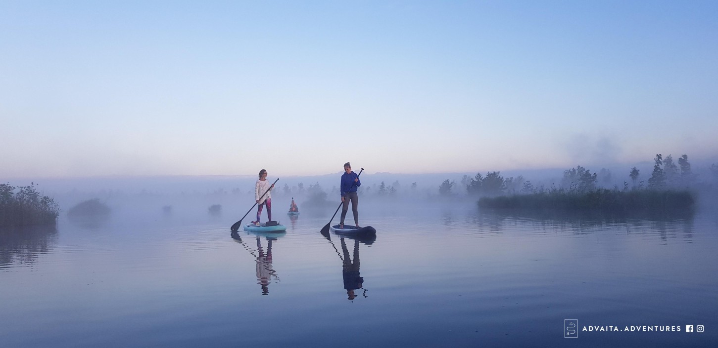 SUP saullēkta brauciens purvā un brokastis (2 pers., darba diena)